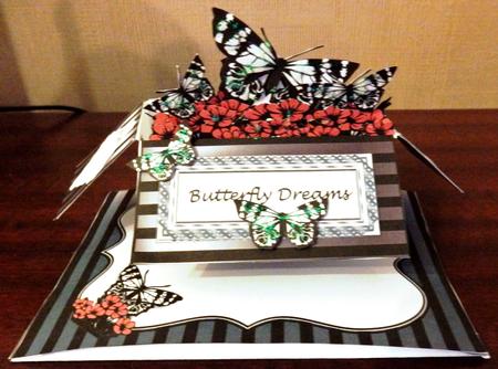 Butterflies & Poppies - Pop-up Box Card Kit & Envelope by Helen Gomm