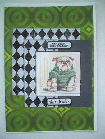 Dog Foldback Card No 1 by Helen Gomm