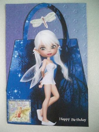 Crystal Fairy Handbag Card by Helen Gomm