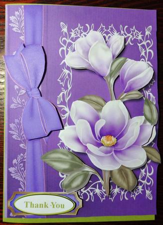 Beautiful Lavender Magnolias and Bow by Helen Gomm