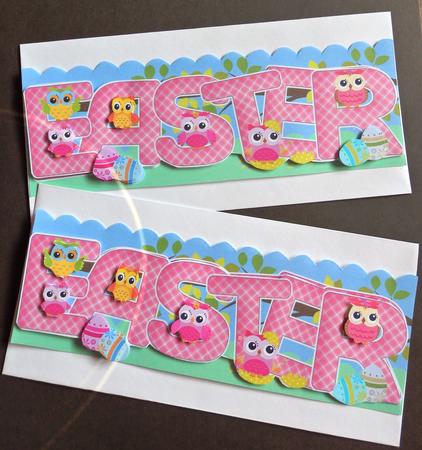 Easter Owl Large Dl Quick Card by Helen Gomm