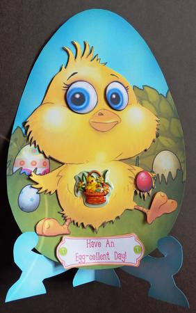 Little Easter Chick Easter Egg Plate Card by Helen Gomm