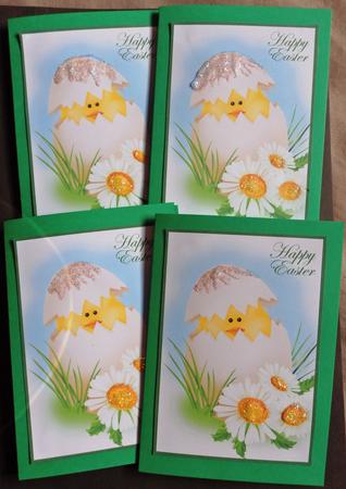 Easter Chicken in Egg A4 by Helen Gomm