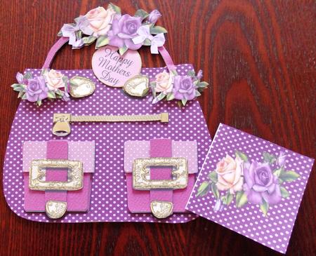 Purple Polka Dots Handbag Plus Bonus Gift Card by Helen Gomm