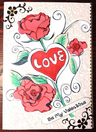 Happy Valentines with Roses by Helen Gomm