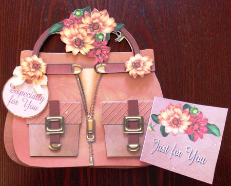 Darling Dahlia Handbag Shaped Card Mini Kit Plus Gift Card by Helen Gomm