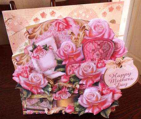 Vintage Lounging - on a Bed of Roses - Pink by Helen Gomm