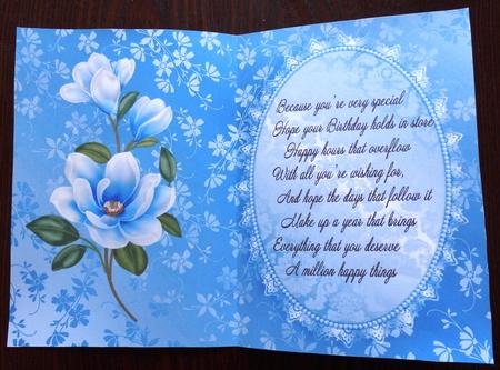 Beautiful Blue Floral Insert by Helen Gomm