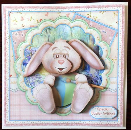 Easter Bunny Painting Egg 8x8 Mini Kit by Helen Gomm