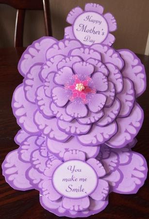 Purple Flower Shaped Card by Helen Gomm