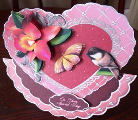 Orchid Dreams Heart Shaped Wobble Card Mini-kit by Helen Gomm