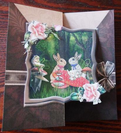 Easter Tea Fold Back Card Kit & Envelope by Helen Gomm