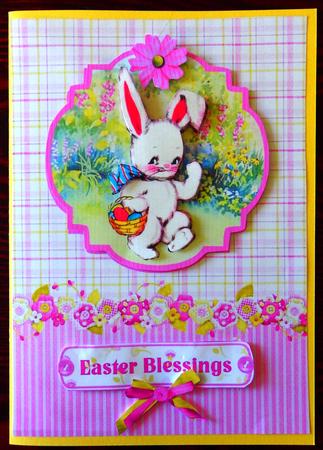 Cute Easter Bunny Topper & Decoupage by Helen Gomm