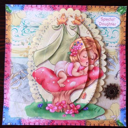 Sweet Baby Girl Sleeping on a Toadstool Mini Kit by Helen Gomm