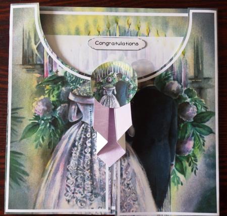 Wedding Couple 8in Drape Gatefold Card Kit by Helen Gomm