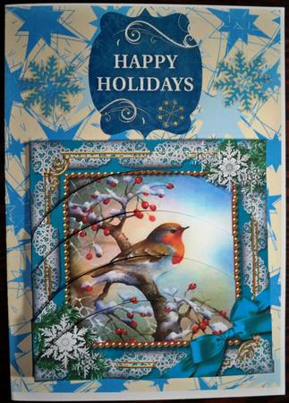 Robin 1 Snow One Edge Round Bottom Stacker by Helen Gomm