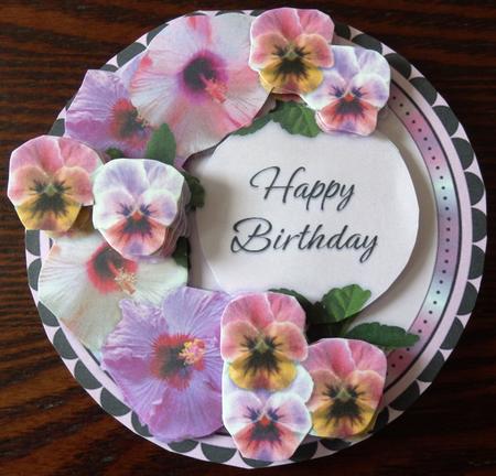 Hisbiscus and Pansy Circle Floral Mini Kit by Helen Gomm