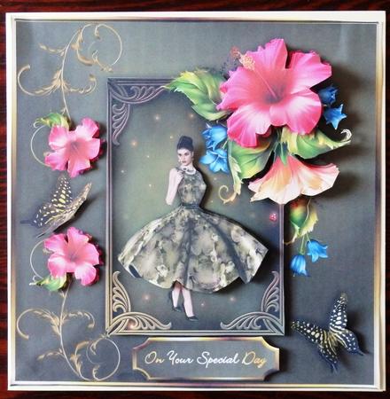 Floral Fashion 8" Square Card Mini-kit by Helen Gomm