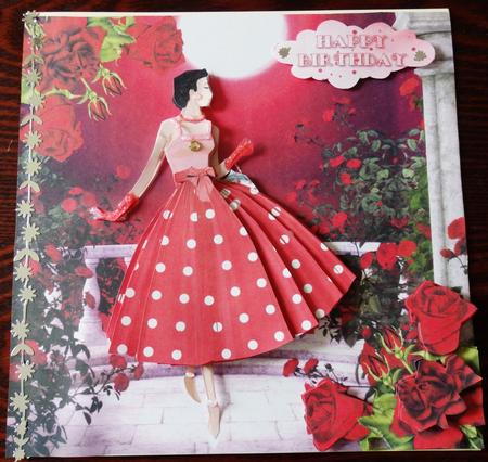 1950's Lady Polka Dots and Red Roses Mini Kit by Helen Gomm