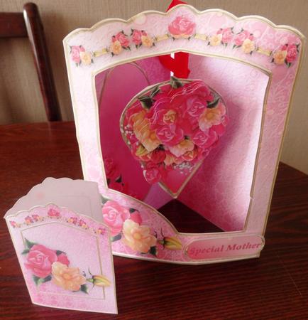 Rose Bouquet - Teardrop Pendant Card Mini Kit by Helen Gomm