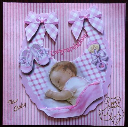 A Beautiful Little Baby Boy on a Bib  by Helen Gomm