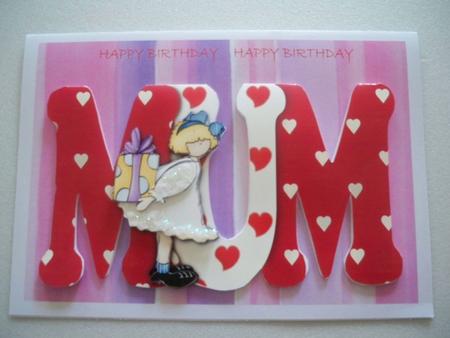 Mum Shape Card with Decoupage by Helen Gomm