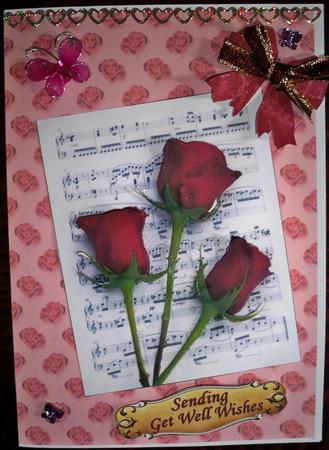 Beautiful Rose Stagger Card by Helen Gomm