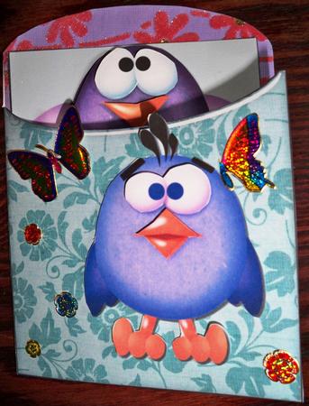 Rounded Envelope Card - Silly Birds by Helen Gomm