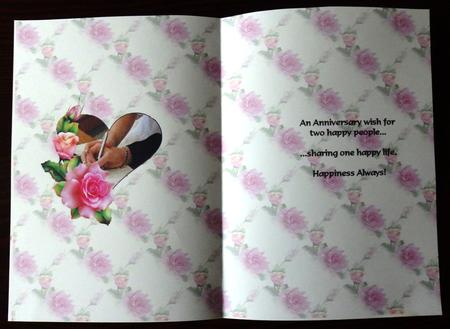 Two Hearts One Love Anniversary Insert by Helen Gomm