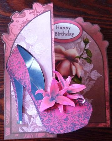 Fbp Red Shoe with Lilies and Roses by Helen Gomm