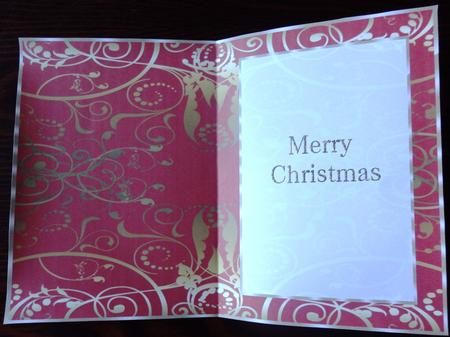 Christmas Red & Gold Swirls Insert, with Borders 2 by Helen Gomm