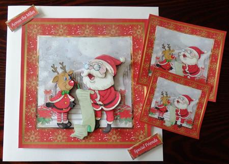 Santa and Rudolf Check the List Mini Kit by Helen Gomm