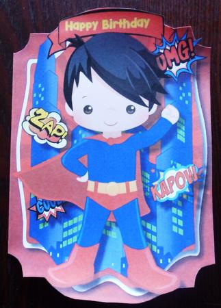 Print, Cut, and Fold, Birthday, Superboy by Helen Gomm