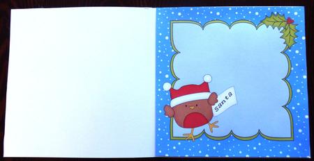 8 x 8 Christmas Bobbin Robin's Letter for Santa Insert by Helen Gomm