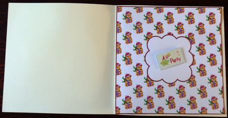 Christmas Bear with Gift Scalloped Insert 8x8 by Helen Gomm