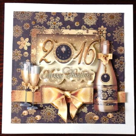 Merry Christmas and Happy Holidays with Champagne Card Kit by Helen Gomm
