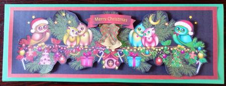 Owl Dl Christmas Swag by Helen Gomm