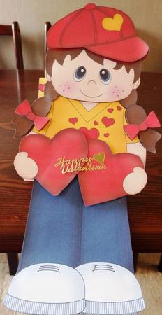 3D on the Shelf Card Kit - Hearts Love & Romance Girl Lacey by Helen Gomm