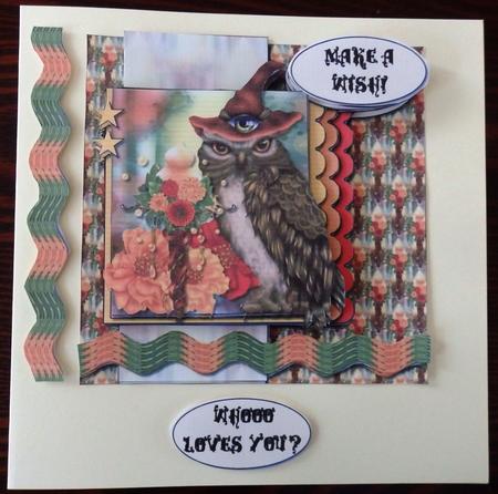 Three Scallop Layers - Witchy Owl by Helen Gomm
