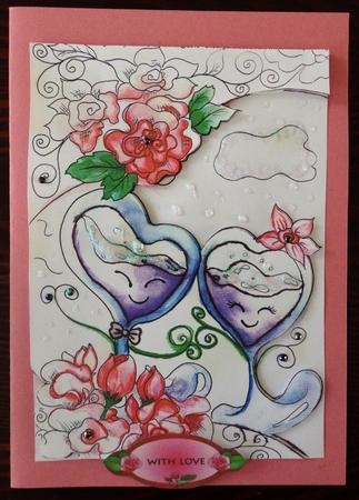 Cheers in a Rose Garden-a4 by Helen Gomm