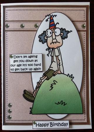 Gus Don't Let Ageing Get You Down Quick Card by Helen Gomm