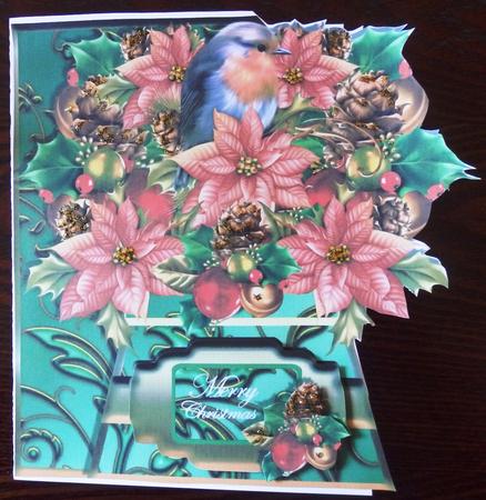 Hand-tied Bouquet - Christmas Robin - Over the Edge by Helen Gomm
