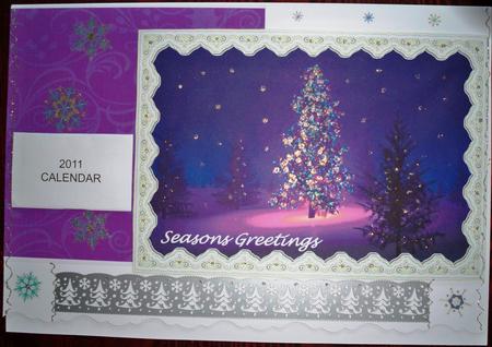 Pretty Xmas Tree Scene A4 by Helen Gomm