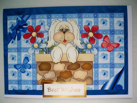 Cute Little Puppy with Flowers A4 Topper by Helen Gomm