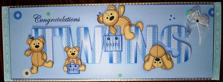 Twin Teddies Dl by Helen Gomm