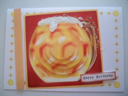 Mine's a Pint!! Card with Circle Pyramage by Helen Gomm