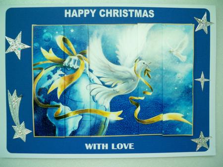 Christmas Peace on Earth Dove Side Stacker by Helen Gomm