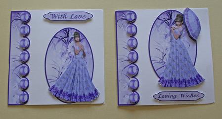 Lavender Posers - Toppers for A6 Cards by Helen Harding-Shepphard