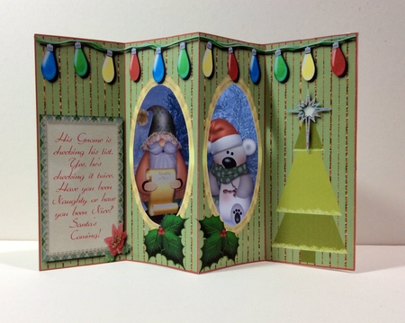 Hes Checking His List - Double Window Card  by Helen Howell