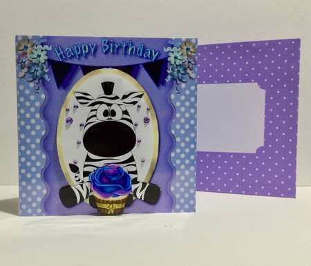 Zebra Wishes You.. Unisex Birthday Card suitable for Adults and Children alike.  by Helen Howell